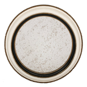 SMALL VINTAGE ROUND MIRROR WITH ANTIQUED MIRRORED GLASS