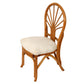 VINTAGE BAMBOO AND GLASS SQUARE DINING TABLE WITH FOUR DINING CHAIRS