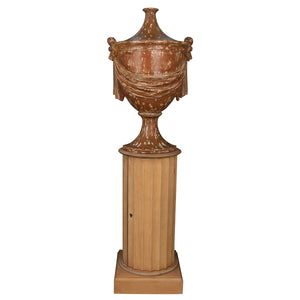 VINTAGE URN AND PEDESTAL WITH STORAGE