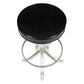 PAIR OF CHARLES HOLLIS STYLE SWIVEL STOOLS WITH LUCITE BASE AND PATENT LEATHER SEAT