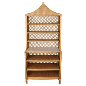 WICKER PAGODA STYLE ETAGERE