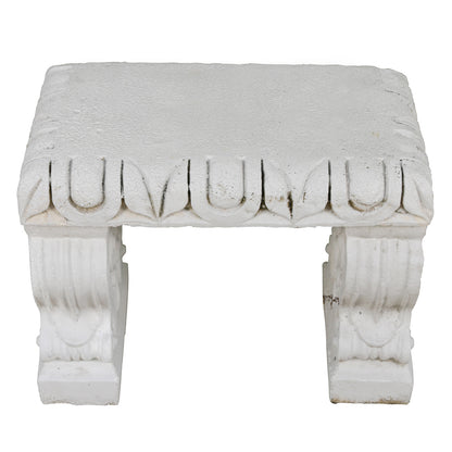 PETITE CARVED STONE GARDEN BENCH
