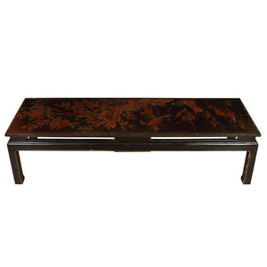 CHINESE LACQUER AND PARCEL GILT DECORATED COFFEE TABLE