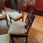 SET OF FOUR VINTAGE ROSEWOOD SIDE CHAIRS WITH CUSTOM OCHRE MARBLED MEG BRAFF DESIGNS CUSHIONS