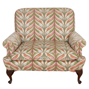 GEORGE II UPHOLSTERED MAHOGANY SETTEE