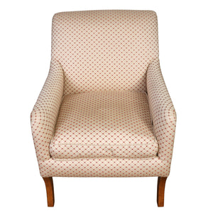 VINTAGE UPHOLSTERED DIAMOND PRINT CLUB CHAIR, A. RUDIN