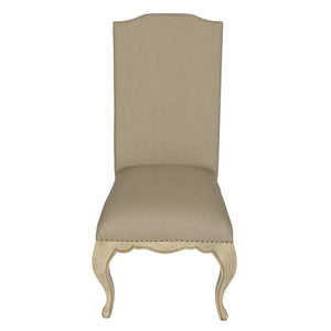 SWEDISH UPHOLSTERED SIDE CHAIR IN LINEN