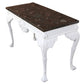 GEORGE III PAINTED MAHOGANY CONSOLE WITH RARE MARBLE TOP