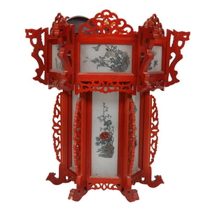 VINTAGE ASIAN RED PAINTED LANTERN