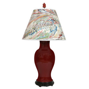 CHINOISERIE OXBLOOD GLAZED LAMP, SINGLE