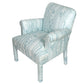PAIR OF BLUE QUADRILLE FAUX BOIS DONGHIA STYLE ARMCHAIRS