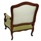 PAIR OF GREEN VELVET & TAFFETA LOUIS XV STYLE CHAIRS