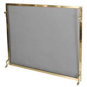 BRASS FRAMED FIREPLACE SCREEN