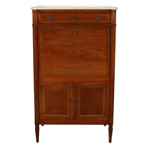 ENGLISH MARBLE TOP SECRETARY/BAR C. 1940