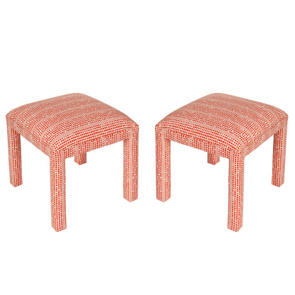 PAIR NEWLY UPHOLSTERED SISTER PARISH BENCHES