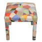 PAIR OF NEWLY UPHOLSTERED MULTICOLOR STRIE PATCHWORK BENCHES
