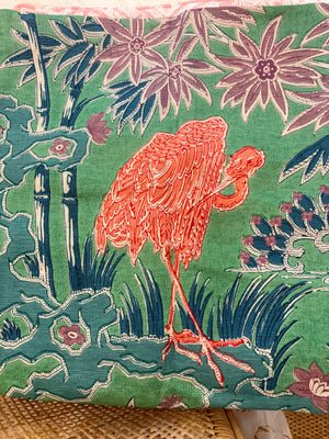 JIM THOMPSON FORAL / BIRDS THROW PILLOW.