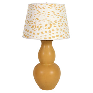 BARTHOLD COPPER MATTE OCHRE DOUBLE GOURD CERAMIC VASE LAMP