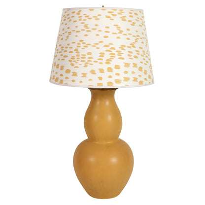 BARTHOLD COPPER MATTE OCHRE DOUBLE GOURD CERAMIC VASE LAMP