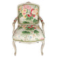 PAIR OF LOUIS XV PAINTED ARM CHAIRS NEWLY UPHOLSTERED IN LEE JOFA FLORAL FABRIC