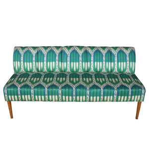 TEAL AND TURQUOISE IKAT BANQUETTE