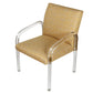 PAIR OF PACE LUCITE CHAIRS WITH OCHRE & FRENCH BLUE UPHOLSTERY
