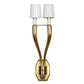 ART DECO STYLE PAIR OF GILT DOUBLE ARM SCONCES