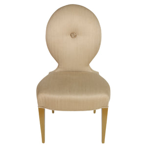 VINTAGE DONGHIA SLIPPER CHAIR WITH GOLD LEGS