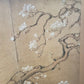 VINTAGE JAPANESE BYOBU FOUR PANEL RED FLORAL GOLD SCREEN