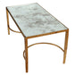 MODERNIST GILT IRON TABLE WITH SMOKY MIRRORED GLASS TOP