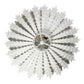 WHITE PETITE CHANDELIER WITH SCULPTED METAL LEAVES
