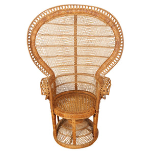 LARGE SINGLE WICKER PEACOCK CHAIR