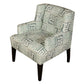 PAIR CLAREMONT BLUE GEOMETRIC LINEN CLUB CHAIRS