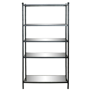 BILLY BALDWIN STYLE FIVE TIER ETAGERE WITH GLASS SHELVES