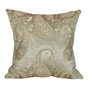 LEE JOFA SILVER SILK PAISLEY PILLOW