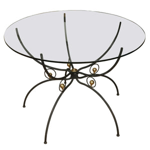 MID CENTURY SPIDER SHAPE GLASS TOP GILT TABLE