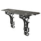 ROCOCO WROUGHT IRON WALL MOUNT CONSOLE WITH BLACK MARBLE TOP