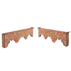 PAIR CUSTOM CORAL WINDOW VALENCES, PROVENANCE BROOKE ASTOR NYC LIBRARY