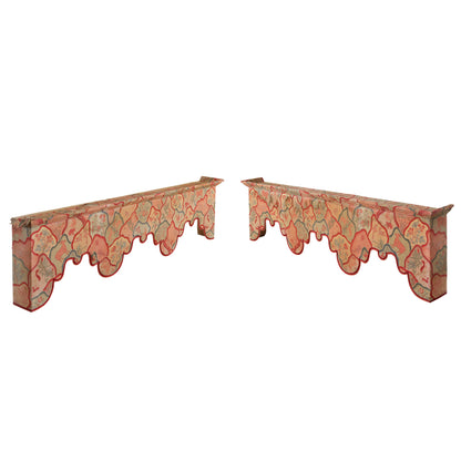 PAIR CUSTOM CORAL WINDOW VALENCES, PROVENANCE BROOKE ASTOR NYC LIBRARY