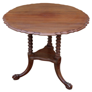ROUND TABLE WITH TURNED LEG PEDESTAL BASE