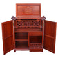 ASIAN STYLE BAR CABINET WITH BRASS AND CARVED DETAIL