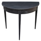 PAIR OF EBONIZED BLACK DEMILUNE CONSOLE TABLES