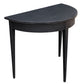 PAIR OF EBONIZED BLACK DEMILUNE CONSOLE TABLES