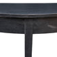 PAIR OF EBONIZED BLACK DEMILUNE CONSOLE TABLES