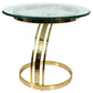 MID CENTURY MODERN BRASS AND GLASS MILO BAUGHMAN STYLE SIDE TABLE