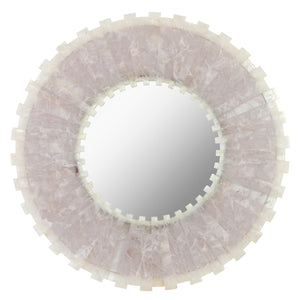 VINTAGE WHITE CRYSTAL STARBURST MIRROR