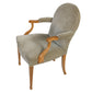 PAIR OF ROSE TARLOW STYLE UPHOLSTERED ROUND BACK ARMCHAIRS