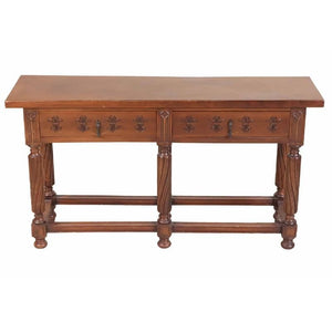 JACOBEAN STYLE MAHOGANY TABLE WITH CARVED LEGS