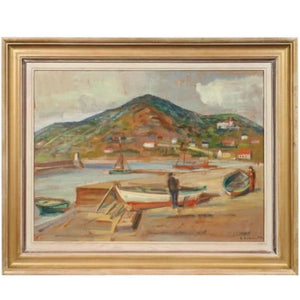 SWEDISH LANDSCAPE PAINTING IN GILT FRAME
