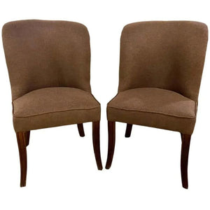 MID CENTURY MODERN PAIR OF SHAPED UPHOLSTERED CHAIRS